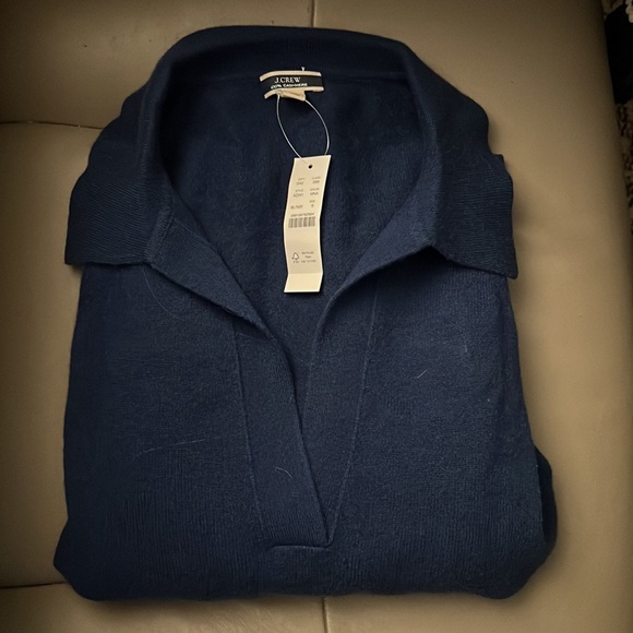 ❌SOLD❌NWT Jcrew Cashmere collared V-neck sweater - Navy - Small - Picture 10 of 10